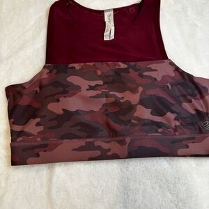 MPG Burgundy and Camouflage Sports Bra